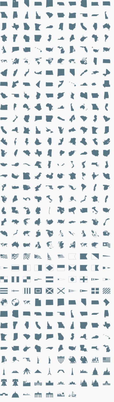 Geography & countries vector shapes